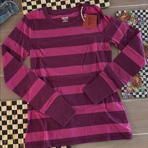 Mossimo Pink and Purple Striped Long Sleeve Shirt